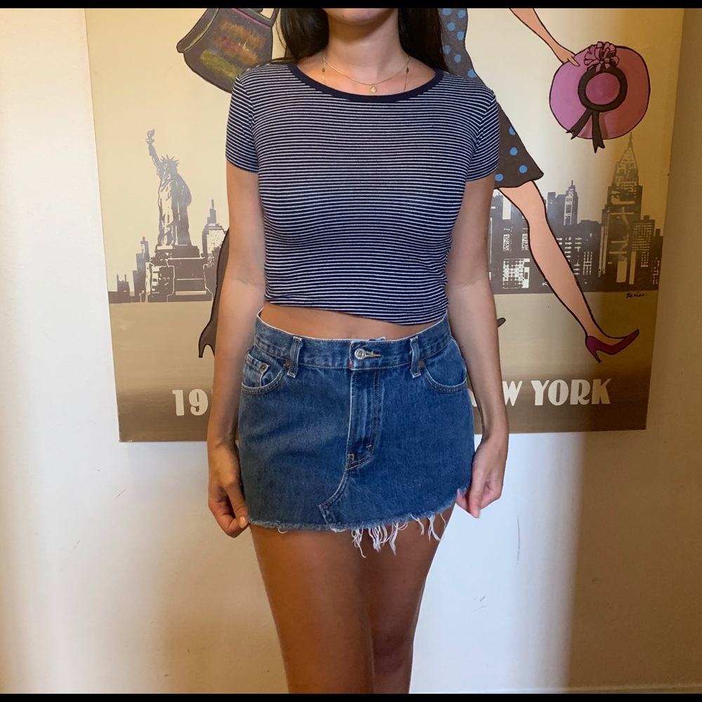 Urban Outfitters Navy Striped Shirt